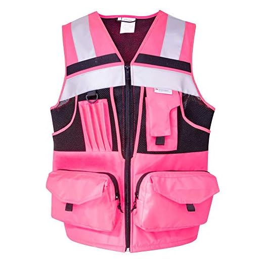 SUXIBIP 10 Pockets Safety Vest for Men and Women, High Visibility vest with 3M Reflective Strips, Oxford Fabric