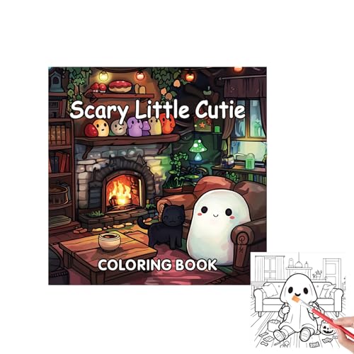 Libro De Colorear De Miedo - Libro De Colorear Halloween Para Adultos Relajante,40 Páginas De Actividades Para Niños Niñas En Casa Escuela Viaje Y Cumpleaños