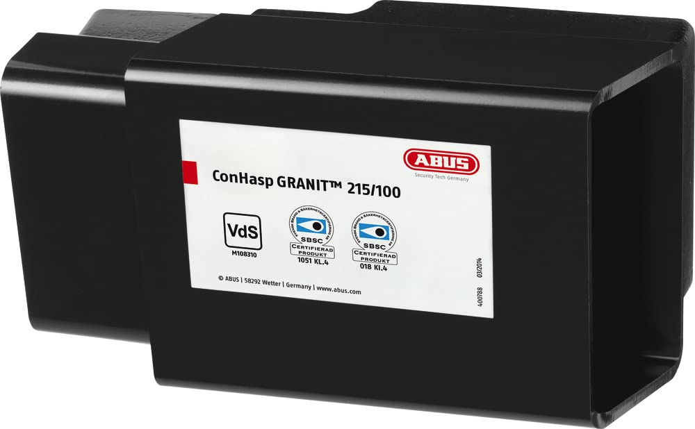 ABUS 45089 ConHASP Barre de porte pour conteneurs sans cadenas Noir