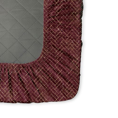 Image of Stoa Paris 300TC UltraSatin Double Fitted Bedsheet Set with 2 Pillow Covers, Gentle on Skin & Hair, Wrinkle & Fade Resistant, Home Decor, Gift for Couple, Starlit Night - Wine (152cmx198cm+30cm)