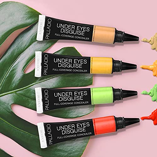 Palladio Under Eyes Disguise Full Coverage Concealer, Lemonade, 0.35 Oz, Creamy Face And Eye Concealer, Evens Skin Tone, Conceals Blemishes, Dark Circles And Fine Lines, Use With Concealer Brush #TOP5