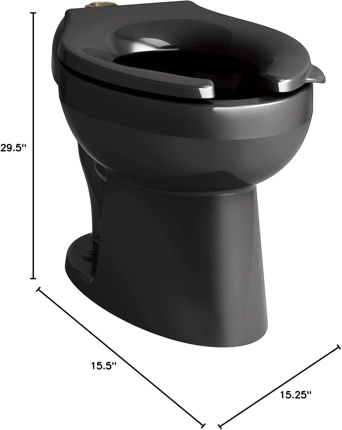 Kohler K-96053-7 Wellcomme Ultra, Toilet Bowl, Bathroom, Black Black, Black/Black