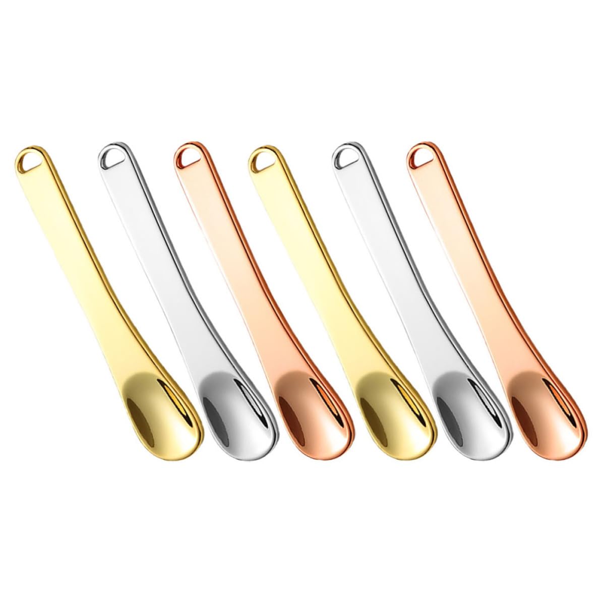 6pcs Mini Zinc Alloy Skin Care Spatula for Dispensing Eye Cream and Face Mask Smooth Edges, Compact Facial Beauty Tool for Daily Home Use and Travel