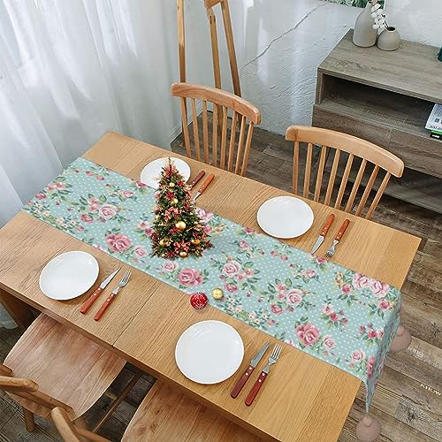 Chemin de table de Noël anti-plis de 152 cm avec pompons pour fêtes - 8