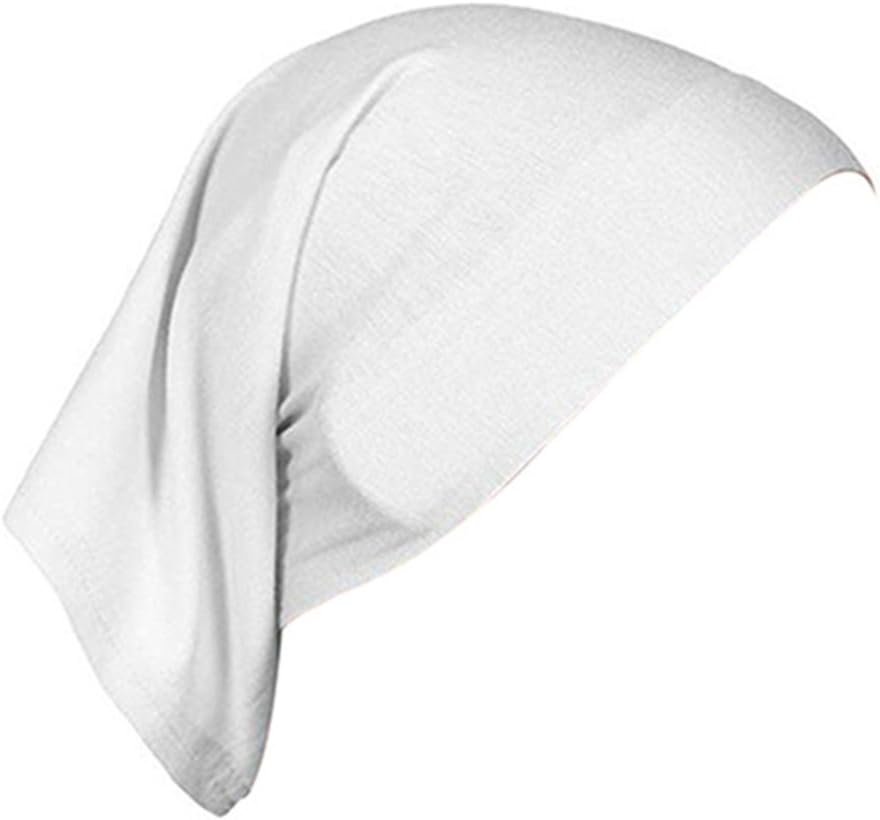 Women's Cotton Islamic Muslim Underscarf Hijab Headwrap Bonnet - White