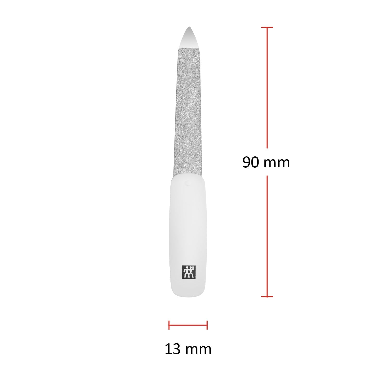 ZWILLING Pilnik do paznokci (szafirowa powłoka, polerowana końcówka pilnika, ergonomiczny kształt, gruboziarnista i drobnoziarnista powierzchnia pilnika), biały, 90 mm
