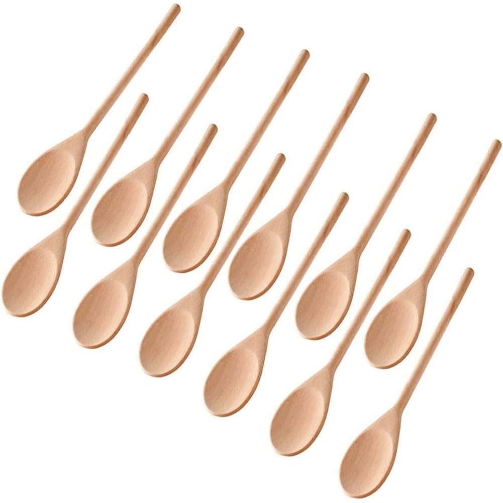 CTRLZS Kitchen Wooden Spoon Set 12 In-12 Pieces Mixing Baking Cooking Utensils Serving Tools Pack