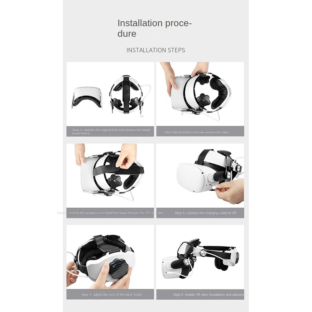 Sangle de TêTe pour avec Batterie IntéGréE 5300MAh, Prolonge la DuréE de Lecture en VR, Accessoire de Remplacement pour la Sangle Elite