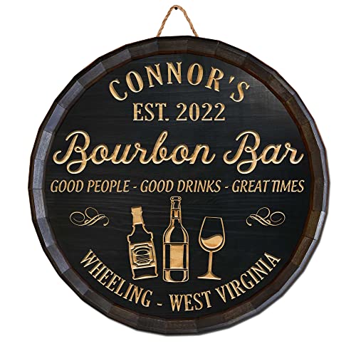 V Vibepy 2D All Over Printed, Bourbon Sign, Bar Decor, Personalized Bar Sign, Bar Sign For Home Bar, Tequila Bar Sign, Welcome Bar, 8",12",18" Wood Sign, Gift For Christmas, Gift For Dad, Gift For Him (43) #TOP24