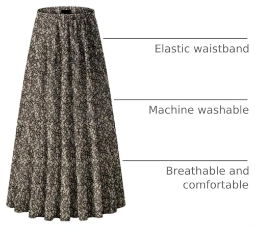 Image of NASHALYLY Women's Chiffon Elastic High Waist Pleated A-Line Flared Maxi Skirts