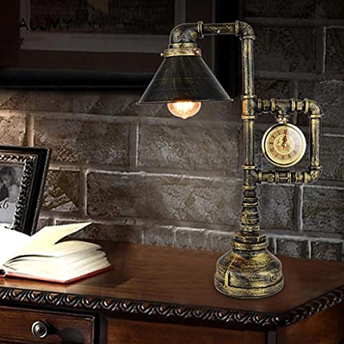 Lampe de bureau métal avec éclairage décoratif industriel rétro pour ampoule chaude