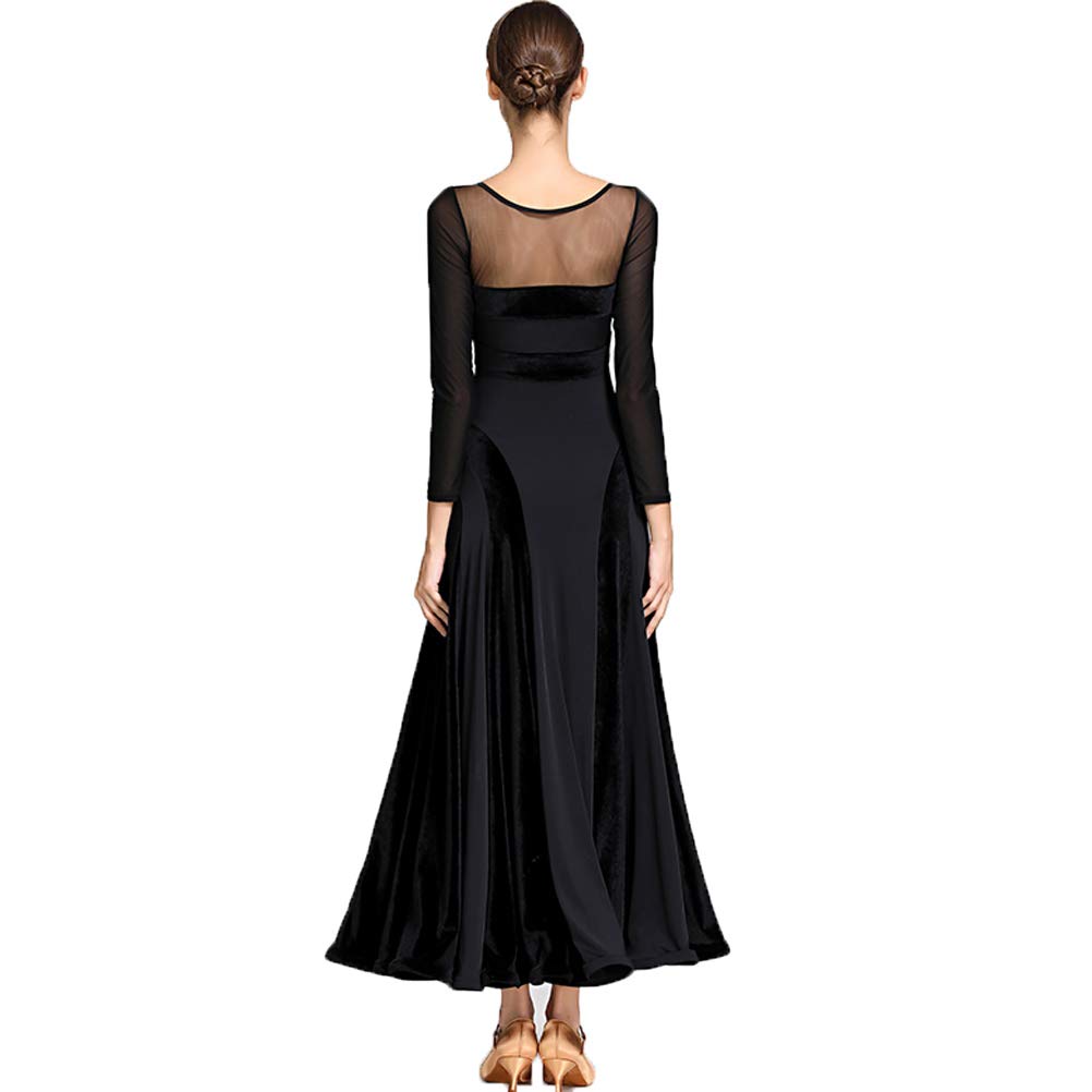 Tanzkleider Damen Standard Lange Ärmel Performance Kleider Moderne Walzer Training Tanzkleidung Tango Klei Ballroom Dress