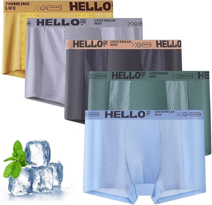 2025 New Hello Ice Underwear for Men, Hello Underwear for Men, Mens Cooling Underwears for Travel Gym Workout