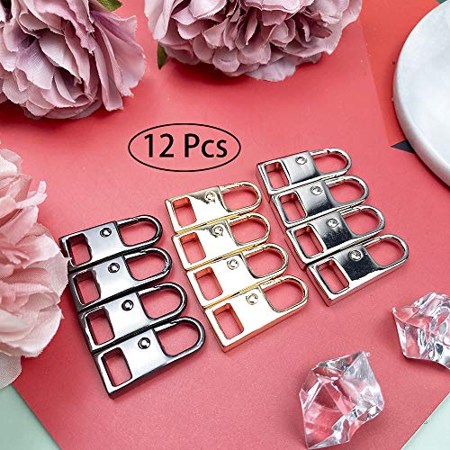 Mulutoo 12Pcs Metal Solid Zipper Pull Tab Tag Handle Fixer 0.06inch(1.6mm) Small Clasp Diameter Fit in Hole for Suitcases Luggage Purses Handbags Jacket Coat Boots Lobster Clasp Zipper Pull tab