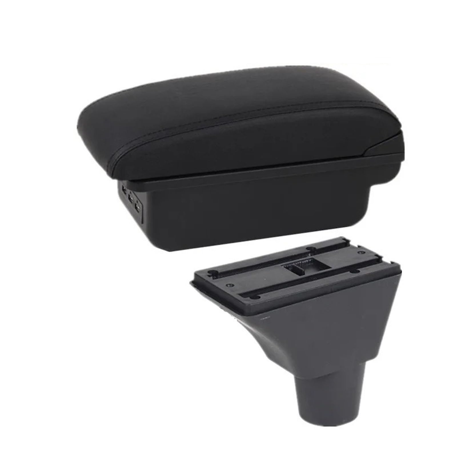 Hguvsjd Armrest Box For Citroen For C3 For C4 Armrest Storage Box Interior Dedicated Retrofit Parts Accessories Car Armrests(B Black line 3USB)