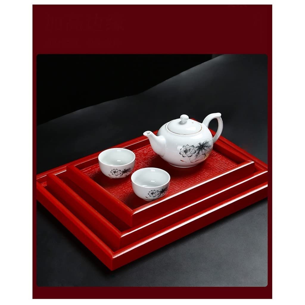 Bandeja Bandeja de Servir y Bandeja, Bandeja de Bocadillo de Madera Rectangular, Bandeja de Desayuno, decoración de Granja con Estilo Sirviendo Platos Bandejas para Servir Comida(S)