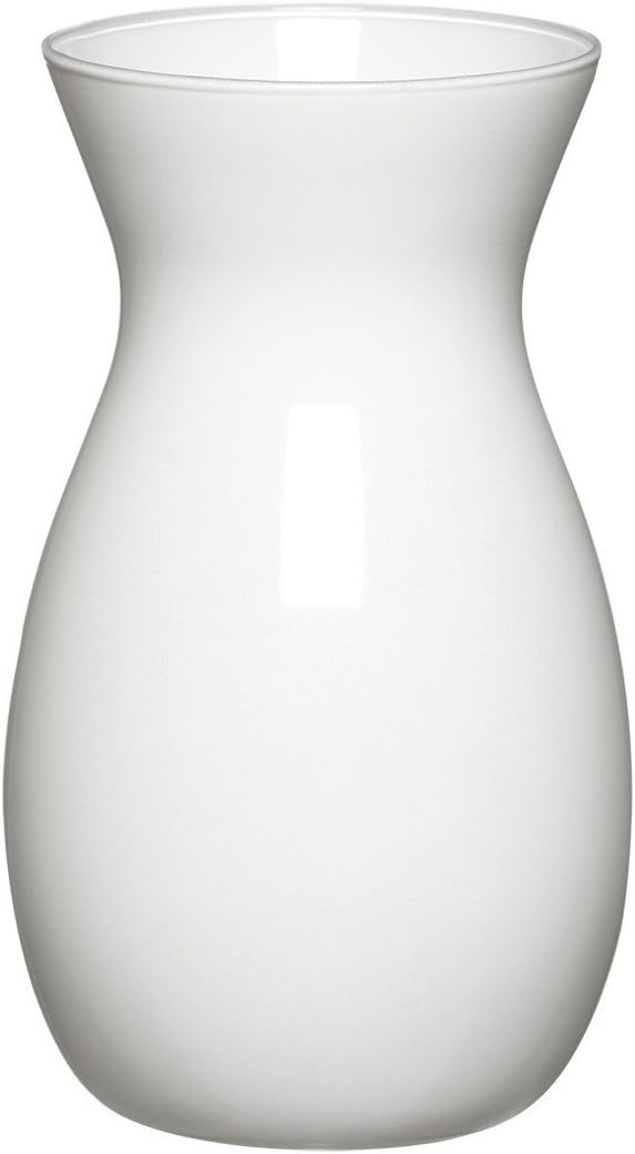Floral Supply Online - White Home Decor Vase and Flower Guide Booklet - Decorative Glass Flower Vase for Floral Arrangements, Weddings, Parties, and Office Decor.