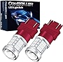 Combriller 3157 LED Bulb Red, 3056 3156 3057 4157 led bulb with Projector Replacement for led reverse lights turn signal bulb brake light bulb tail light bulb parking light bulb, pack of 2