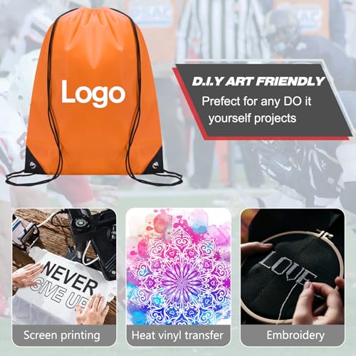 Image of Shappy 300 Pcs Drawstring Backpack Bulk Sports Gym Cinch Bag Polyester String Bag for Men Women (15 Colors)
