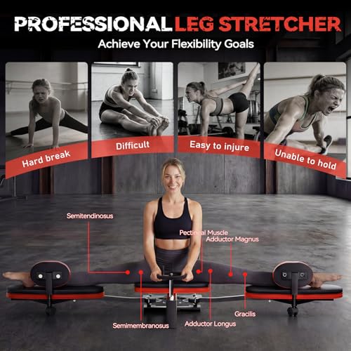 Image of Rigel Leg Stretcher, 220LBS Leg Stretch Machine, Heavy Duty Steel Frame Equipment Splits Machine, Leg Stretching Training Machine for Home Gym Split Machine Training Fitness