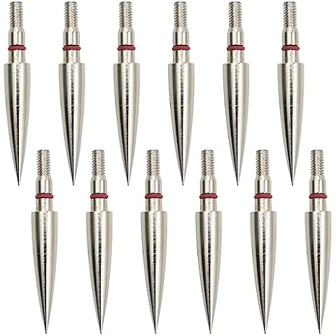 Archery Field Points Practice Field Tips100/125/150/200/300 Grains Archery Target Practice Hunting Broadheads Points Arrow Tip for Recurve Compound Bow Standard Threaded Screw-in Arrow (150) Cover