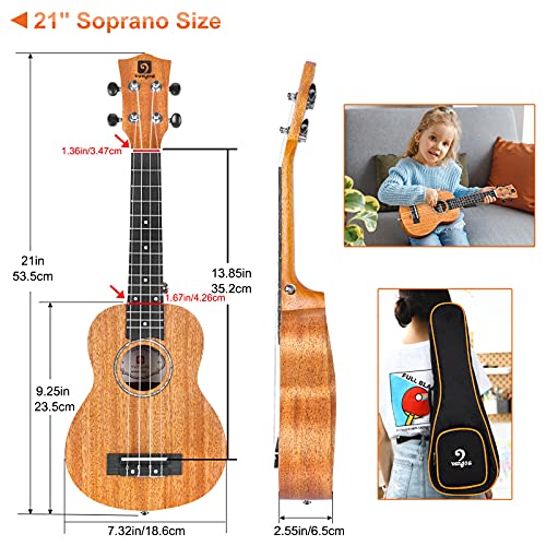 Vangoa Ukulélé Soprano Kit Débutant 21 Pouces Ukulélé Acajou pour Débutant Professionnel Enfant - Les Beatles, Paul McCartney, John Lennon, RIngo Starr, George Harrison Vangoa Ukulélé Soprano Kit Débutant 21 Pouces Ukulélé Acajou pour Débutant Professionnel Enfant – Image 7