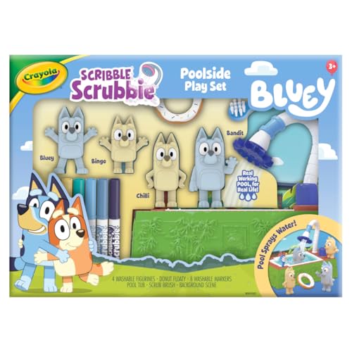Crayola Scribble Scrubbies Bluey Poolside Playset (4ct), Washable Bluey Toy Set for Kids and Toddlers, Gifts for Girls & Boys, Ages 3+ - image 2