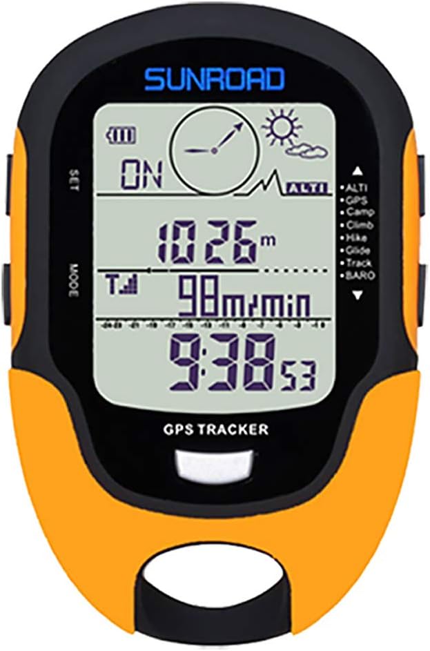 SUNROAD GPS Tracker Barometer Altimeter Compass Weather Forecast Thermometer Barometric Pressure Tester GPS Route Tracking Multifunctional Meter : Sports & Outdoors