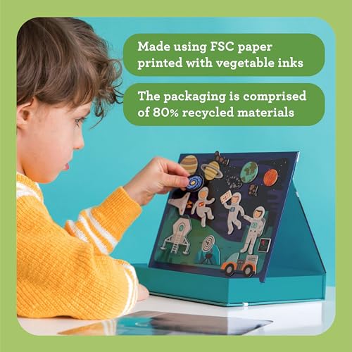 Image of Petit Collage: Animal Friends Magnetic Game Board with Mix & Match, Ideal for Ages 3+, Includes Mag Play Scene Treehouse Party, 74 Count