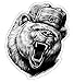 Cooler Aufkleber Bad Russian Bear mit aufgerissenem Maul und Tschapka Sticker Russland Cool ca. 12x10 cm