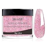 Mnk66 Acrylic Powder Professional Neon Color Glitter Pink Acrylic Nail Powder for Nail Extension, French Nail Art 3D Flowers, Nail Carving, Beginner (YSJF015-30g)