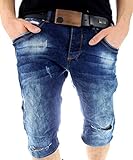 5 Pocket Shorts Justing Herren Jeansshorts Shorts Bermuda Capri Pants Destroyed Risse Jeans (31W)
