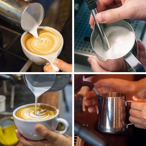 Miniatura 5 de Jarra De Leche, 32 Onzas 900 Ml De Acero Inoxidable, Jarra De Leche Para Máquina De Espresso, Café, Capuchino, Latte Art - Plata