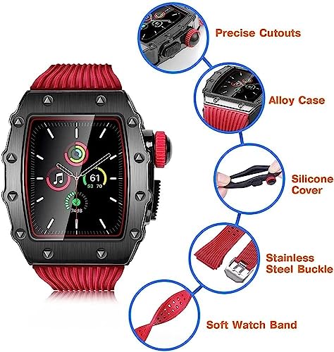 Coque Apple Watch 45mm EZZON antichoc avec cadre alliage