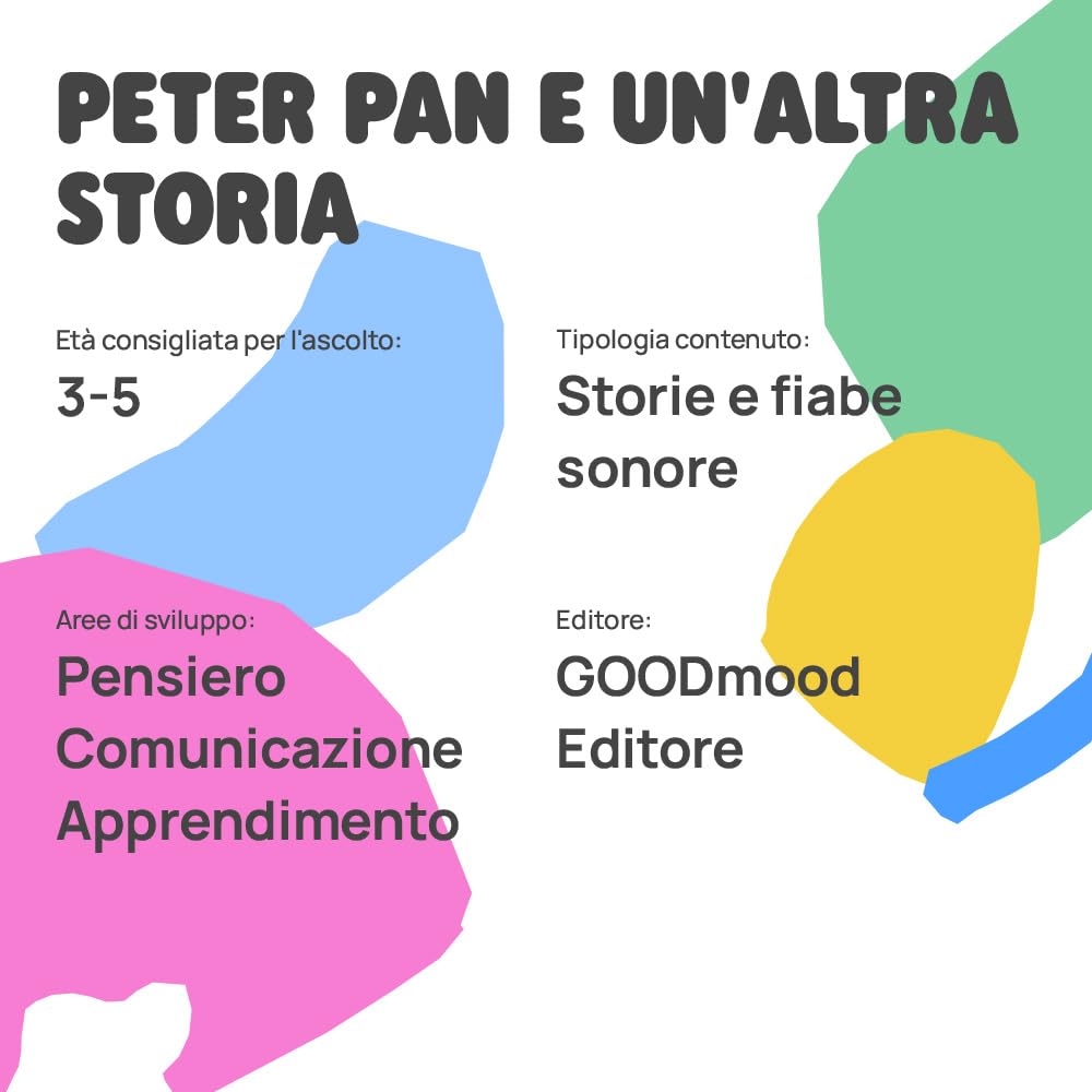 FABA Personaggio Sonoro – Peter Pan e un'altra storia – Storie e fiabe sonore per bambini e bambine 3-5 anni - Ascoltabile Raccontastorie, gioco educativo versione italiana