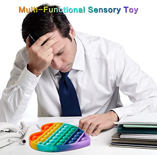 Image of Pop it Fidget Toys for Kids Atcan 1 PCs Rainbow Soft Silicone Toy for Stress Relief Austism Special Needs Develpment Toy Pop it Gift Set for All Age 1 Pcs