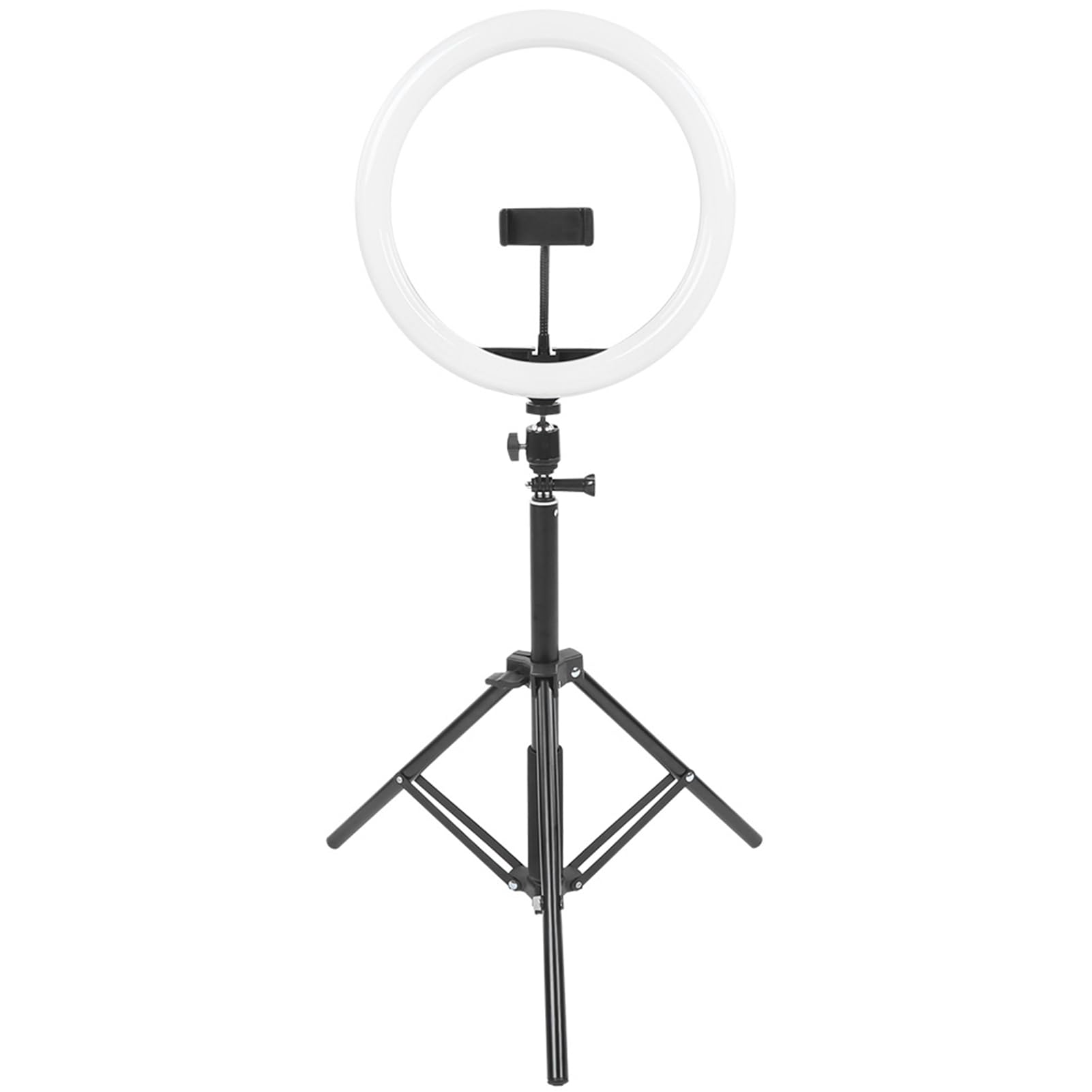 12-Zoll-dimmbares LED-Ringlicht mit Stativ, Fotografie‑Fülllicht für Make-up und Videostudios, 3 Farbtemperaturen, 10 Helligkeitsstufen, inklusive Handy‑ und Tablet‑Halterungen für