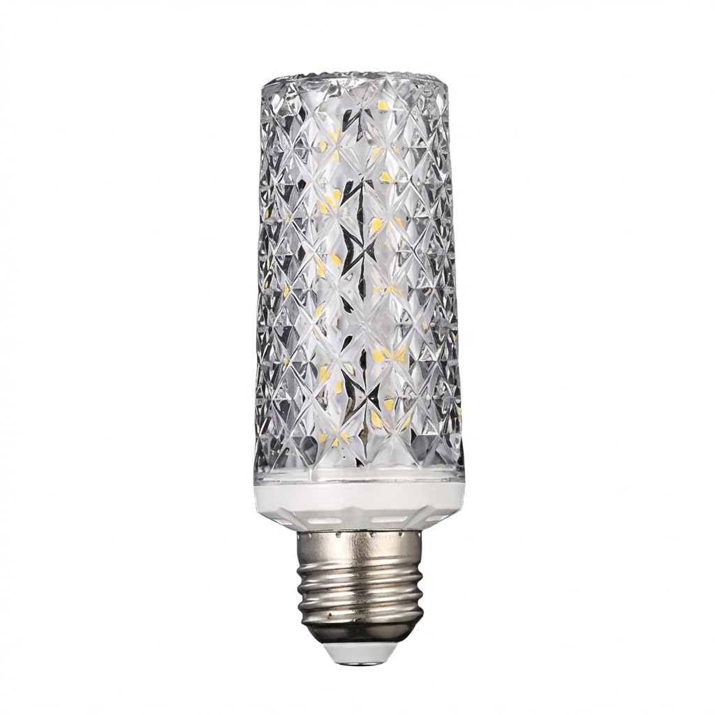 ZICIgalique Bright LED Bulb 2 Pack E14/E27 Base Tri-Color Dimmable Light Bulb with 360° Omnidirectional Glow, Crystal-Textured Design, ≥90 CRI, Flicker-Free Constant Current (E27, 20.0, Watts)