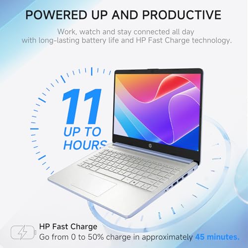 Image of HP 2026 14 Laptop Computer Student Business, Copilot AI, Intel N150, 16GB RAM, 512 GB Storage(128GB UFS+256GB MSD+128GB UFD), 1-Year Office 365, WiFi 6, Ultra Light, Portable, Windows 11 Pro, Sky Blue