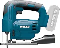 Serra Tico-Tico 18V WS2308.9 Brushless Wesco – Velocidade Variável, 4 Posições Pendulares, Corte em Ângulo – Sem Bateria