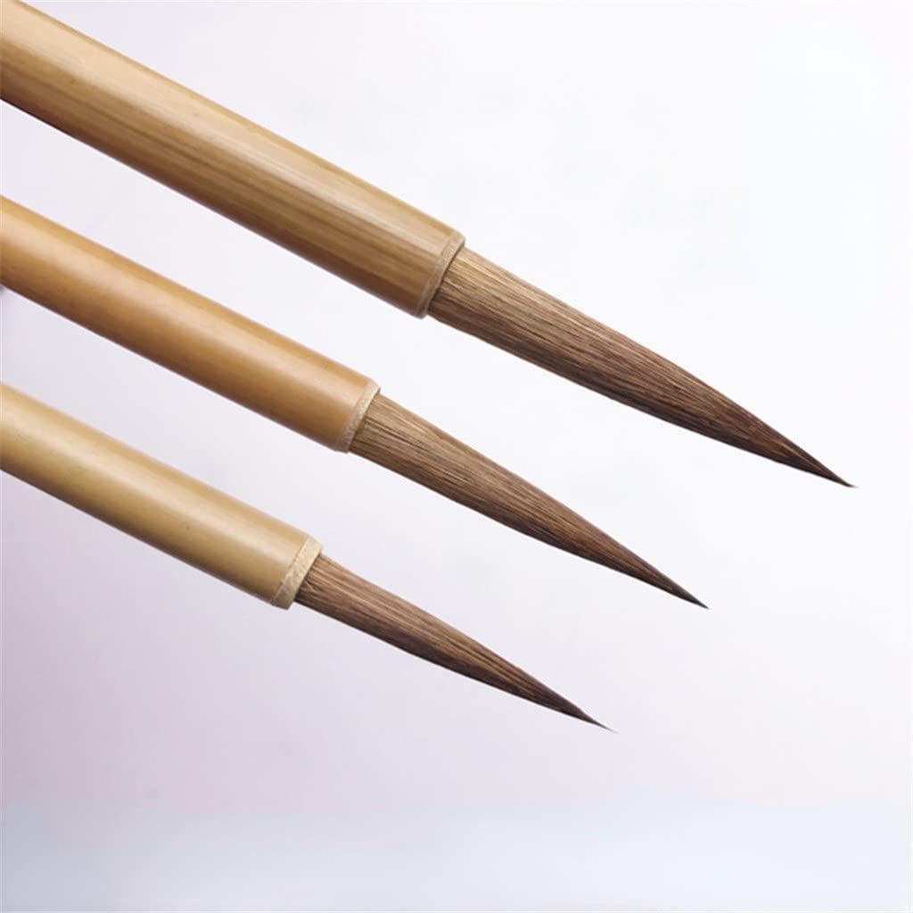 Ensemble de stylos pinceaux de calligraphie chinoise avec ligne de crochet dorée