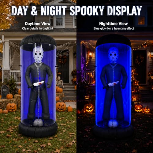Aufblasbare Halloween-Gefangenen-Deko mit blauen LEDs – Bild 5