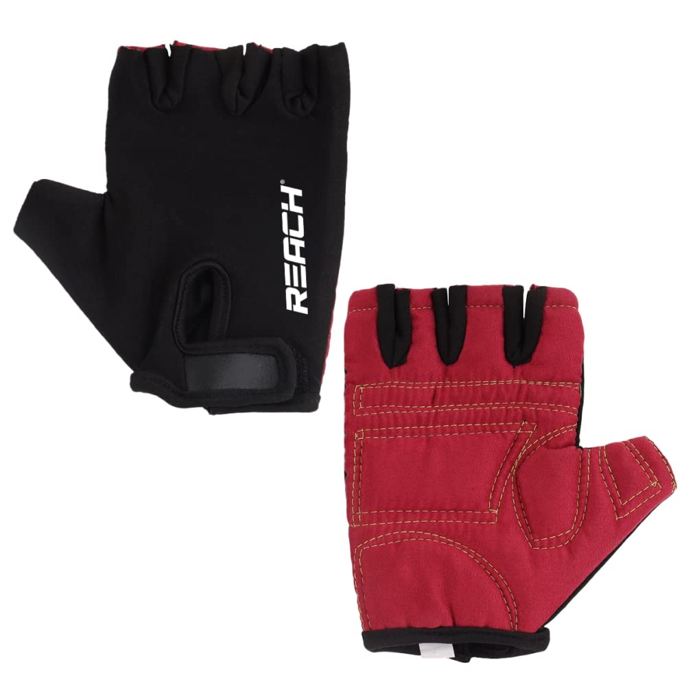 REACH Gym Gloves for Fitness Exercise Training and Workout with Wrist Wrap for Protection with Half-Finger Length for Men & Women (L, Red) (B0BS165PF4) Amazon Price History, Amazon Price Tracker