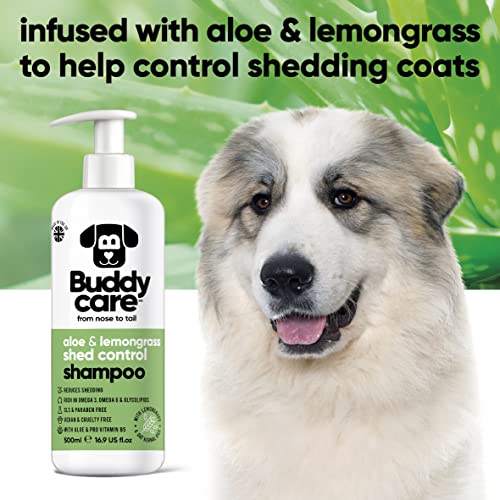 Fellpflege-Shampoo von Buddycare - Shampoo zur Kontrolle des Haarausfalls bei Hunden - Mit Aloe Vera und Pro-Vitamin B5 (500ml)