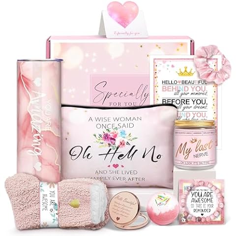 Gifts for Women,Birthday Gifts for Women Friendship,Spa Gifts Basket with Wine Tumbler,Gift Set for Women,Self Care Gift Idea for Mom,Her,Female Friend,Sister,Wife,Unique Gifts for Women Cover
