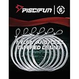 Piscifun Fly Fishing Leader with Pre-Tied Loop, Tapered Fly Line Leader, Nylon, Clear, 9ft, 6 Pack, 5X
