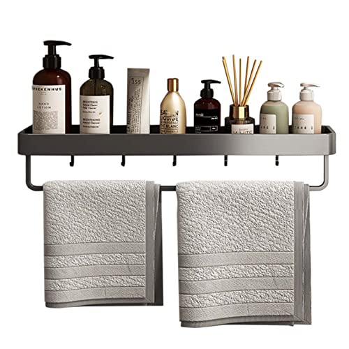 YANYUESHOP Shower Rack Adhesive Shampoo Holder for Shower with Hook Shower Caddy No Drilling Wall Mounted Space Aluminum