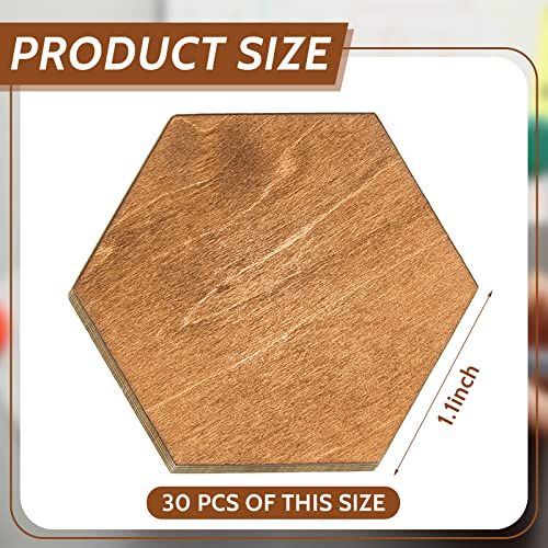 30 imanes decorativos de madera hexagonales para nevera miniatura 2