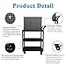 HYAT 3 Tier Rolling Tool Cart on Wheels, 900 LBS Capacity Heavy Duty Utility Cart Tool Organizer with Pegboard, Industrial Commercial Service Tool Cart for Garage, Warehouse & Repair Shop - Black