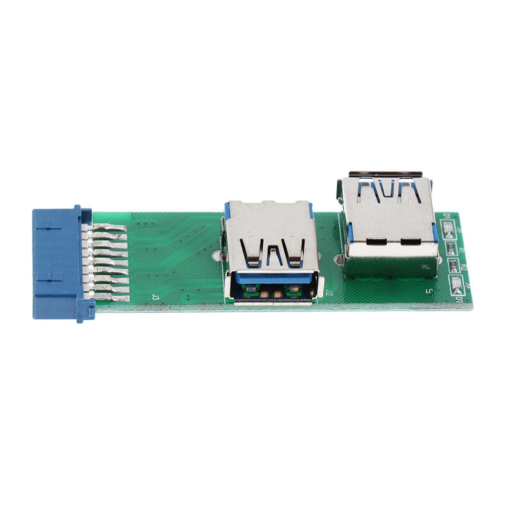 Motherboard 20Pin Header to 2x USB 3.0 Female Ports Adapter Converter Board-image-17